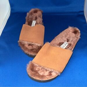 Birkenstock Cora Papillio Shearling Terracotta Brown Suede 35 225 L4 EUC